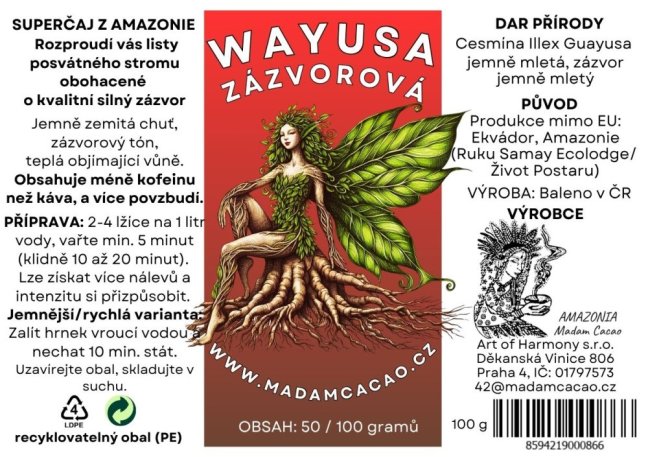 Wayusa- zázvorová - Velikost balení: 100 g