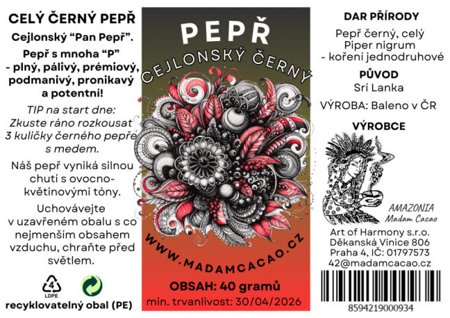 pepř černý 40g