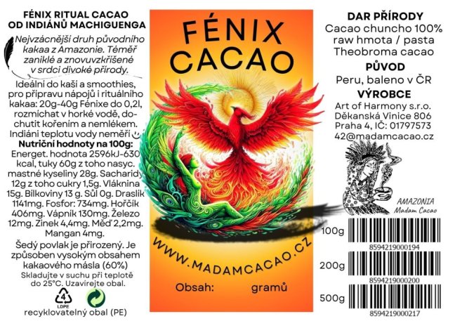 Kakao hmota FENIX RITUAL CACAO 1 kg CELÁ CIHLA