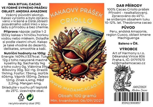 kakaovy prasek criollo