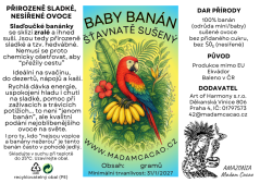 Baby banana, šťavnatě sušený
