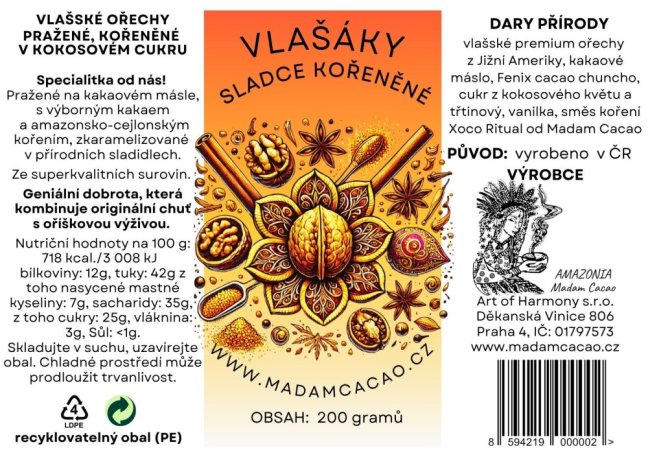 Pražené vlašské ořechy - aztécké koření