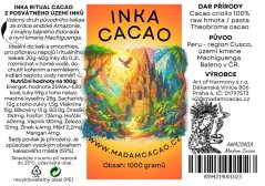 Kakao hmota INKA RITUAL CACAO 1kg CELÁ CIHLA