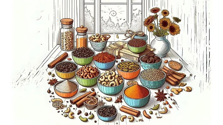 Korenené orechy a semienka