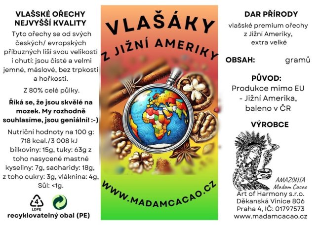 Vlašské ořechy výběrové, velké - Velikost balení: 100 g